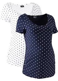 Zwangerschapsshirt (set van 2) met biologisch katoen, bonprix