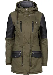 Parka met imitatieleer, bonprix