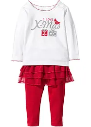 Baby kerst shirt en legging met tutu (2-dlg. set), bpc bonprix collection