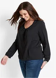 Katoenen longsleeve met elastiek van katoen, bonprix