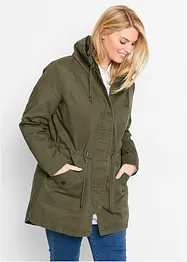 Korte, katoenen parka met opstaande kraag, getailleerd, bonprix