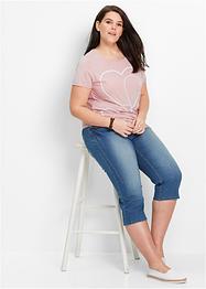 Katoenen capri jeans met comfortband, slim fit, bpc bonprix collection