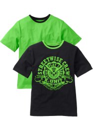 Jongens T-shirt (set van 2) van biologisch katoen, bonprix