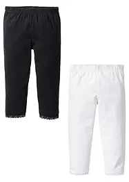 Meisjes capri legging met kant (set van 2), bonprix