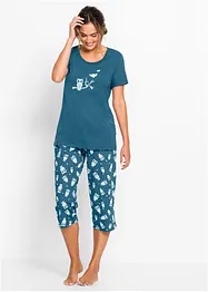 Capri pyjama met korte mouwen (2-dlg.), bonprix