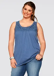 Katoenen longtop met kant, bonprix