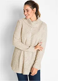 Lange poncho trui, lange mouw, bonprix