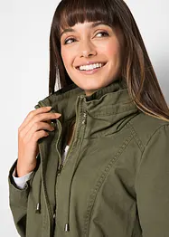 Korte, katoenen parka met opstaande kraag, getailleerd, bonprix