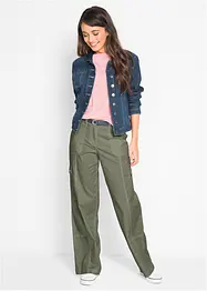 Mid waist cargo jeans in een katoenmix, bonprix