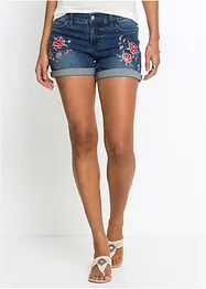 Jeans short met borduursel, bonprix