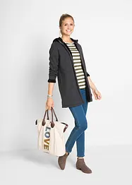 Sweatvest met capuchon en teddy, bonprix