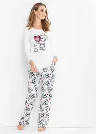 Pyjama met flanellen applicatie (2-dlg.), bpc bonprix collection