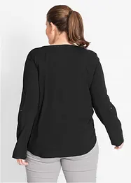 Viscose blouse met V-hals, lange mouw, bonprix