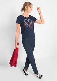 Katoenen shirt met hart, biologisch katoen, bonprix