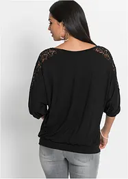 Oversized shirt met kant, bonprix