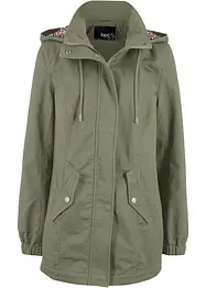 Katoenen tussenparka met gedessineerde capuchon, bonprix