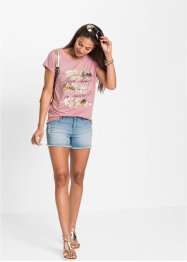 T-shirt met glitterprint, RAINBOW