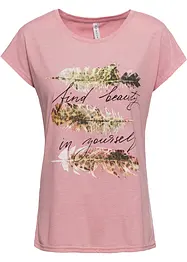 T-shirt met glitterprint, bonprix