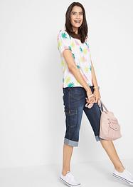 Cargo comfort stretch jeans met comfortband, caprilengte, bpc bonprix collection