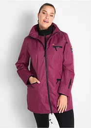 Lange outdoor jas met capuchon in layerlook, waterdicht, bonprix