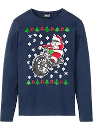 Longsleeve met kerstmotief, slim fit, bonprix