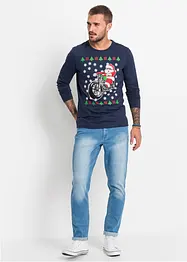 Longsleeve met kerstmotief, slim fit, bonprix