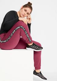 Sweatpants met tapes en statement print, bpc bonprix collection