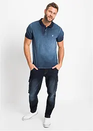 Piqué poloshirt in gewassen look, korte mouw, bonprix