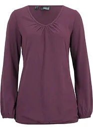 Katoenen longsleeve met elastiek van katoen, bonprix