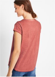 Cold dyed T-shirt met broderie anglaise, bpc bonprix collection