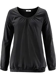 Katoenen longsleeve met elastiek van katoen, bonprix