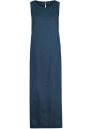 Maxi jurk met linnen, broderie anglaise en zijsplit, bpc bonprix collection