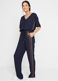 Gedessineerde jumpsuit van crêpe, bpc bonprix collection