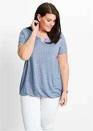 Shirt met elastiek, korte mouw, bonprix