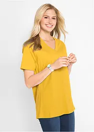 Wijd longshirt met V-hals (set van 5), korte mouw, bonprix