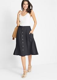 Midi rok met linnen, bpc bonprix collection