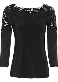 Shirt met gehaakte details, 3/4 mouw, bonprix