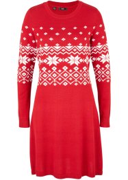 Wijd uitlopende, gebreide jurk met Noors patroon, bpc bonprix collection