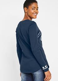 Geribde longsleeve van katoen met Noors patroon, bpc bonprix collection