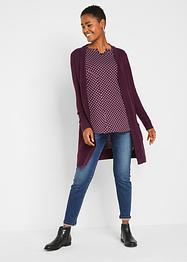 Gestippelde longsleeve met zijsplitten, bpc bonprix collection