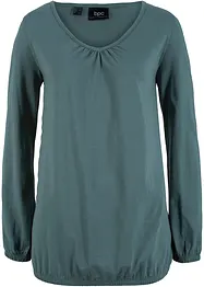 Katoenen longsleeve met elastiek van katoen, bonprix