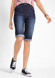 Stretch jeans bermuda met omslag, bonprix