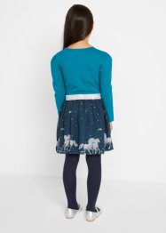 Meisjes jersey jurk met organza, bpc bonprix collection