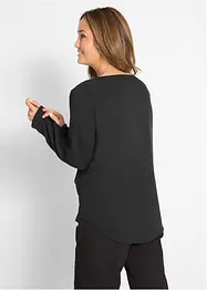 Viscose blouse met V-hals, lange mouw, bonprix