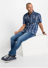 Overhemd met denim details en korte mouwen, John Baner JEANSWEAR