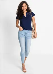 Henley shirt van een viscosemix, bonprix