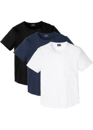 T-shirt met rolrandje (set van 3), slim fit, RAINBOW