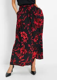 Viscose maxi rok met comfortband en strikkoordjes, bonprix