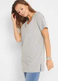 Basic longshirt (set van 2) met V-hals en korte mouwen, bonprix