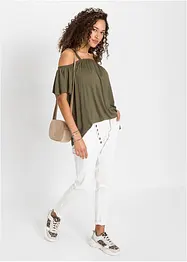 Cold shoulder shirt met kant, bonprix